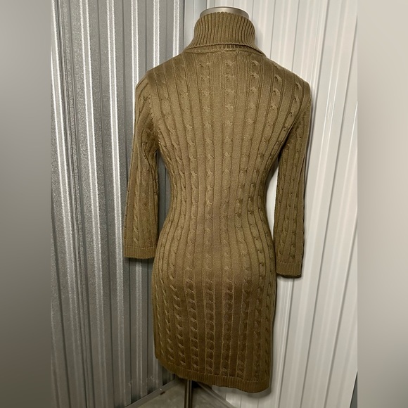 Calvin Klein Cable Knit Faux Wrap Sweater Dress size L - Picture 2 of 5